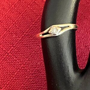 Truglo 10K Yellow Gold Pinky Ring With Diamond.